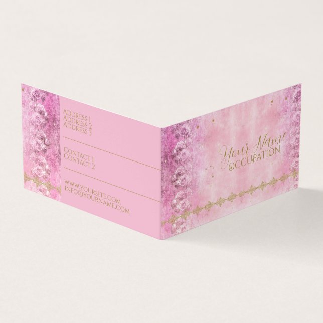 Roses Damask Grunge - Visitenkarte, PreisTag Visitenkarten (Vorderseite)