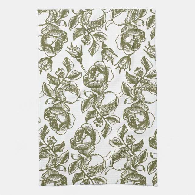 Roses d'antiquités dans les Golds et les serviette (Vertical)