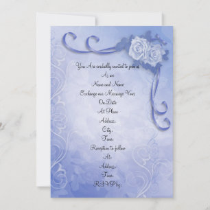 roses d'antiquités Faire-part de mariage Blue
