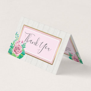 Roses d'aquarelle et Merci rustique en bois