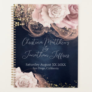 Roses d'aquarelle romantique sur Moody Blue Mariag