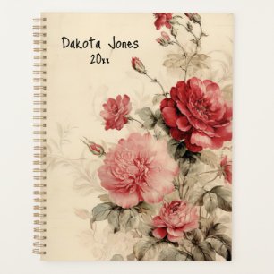 Roses d'aquarelle rouge et rose