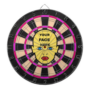 Roses Dartboard mit Ihrem Gesicht hier Dartscheibe