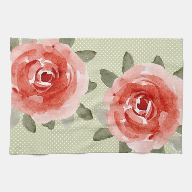 Roses de chou rouge sur les serviettes de points b (Horizontal)