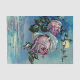 Roses de clair de lune un papier de soie de soie