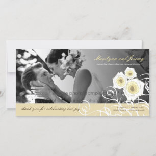 Roses de crème tourbillonne Mariage Merci Carte ph