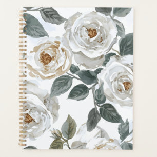 Roses de jardin Floral vintage aquarelle blanche