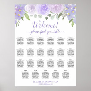 Roses de lavande 23 Tableau Boho Mariage Siège