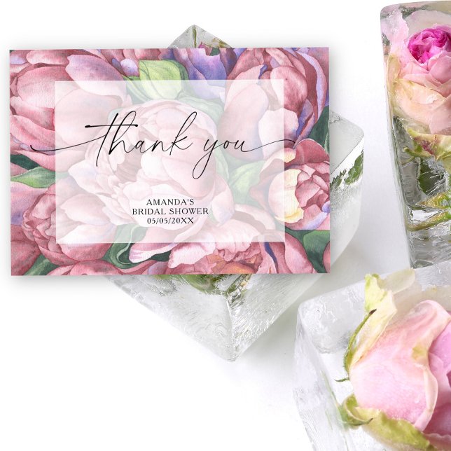 Roses de pivoine aquarelle - merci pour la baby sh (Créateur téléchargé)