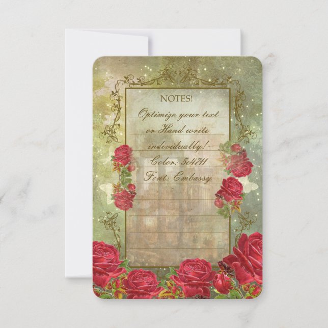 ROSES DE ROME ~ Carte d'invitation (Devant)