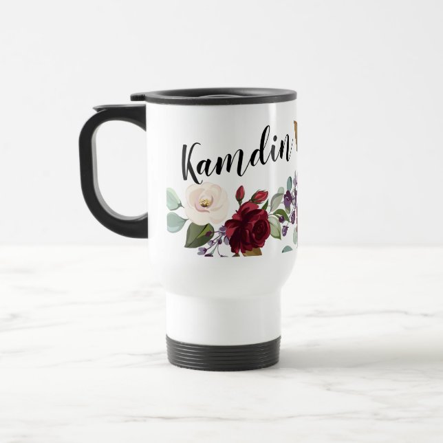 Roses de tasse de café de 15 onces personnalisés s (Gauche)