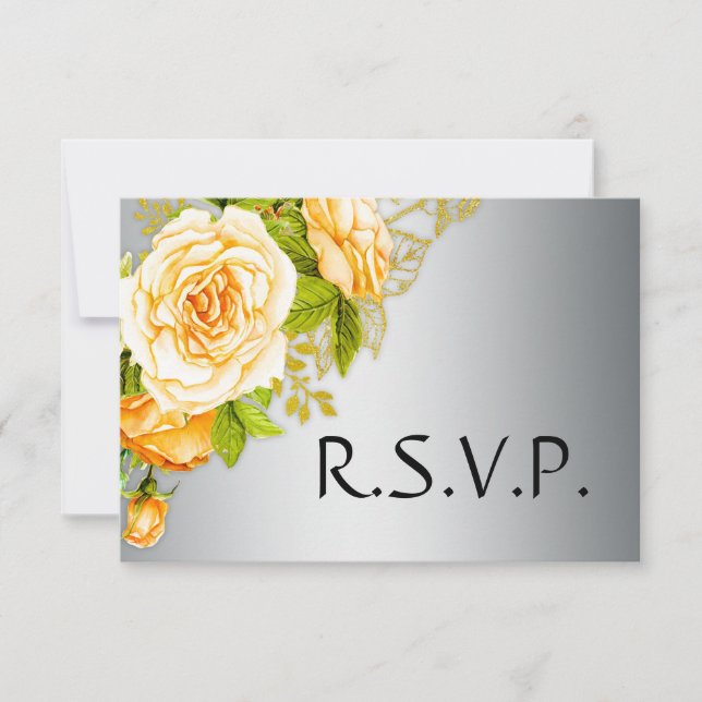 Roses d'or et mariage d'argent RSVP (Devant)
