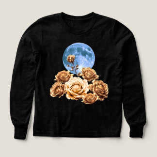 Roses Dorées & Pleine Lune Bleue Esthétique Célest