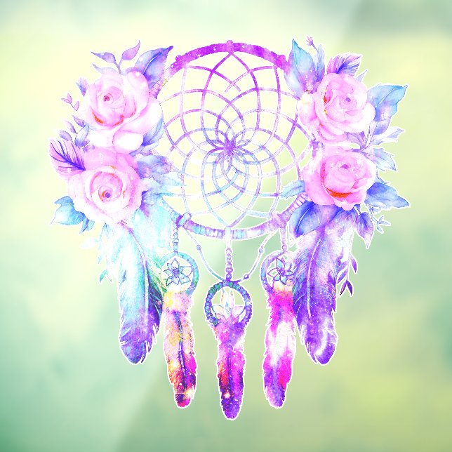 Roses Dreamcatcher Rosenblume Fensteraufkleber (Blatt 3)