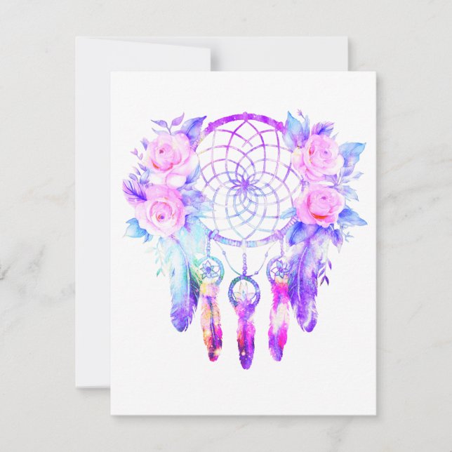 Roses Dreamcatcher Rosenblume RSVP Karte (Vorderseite)