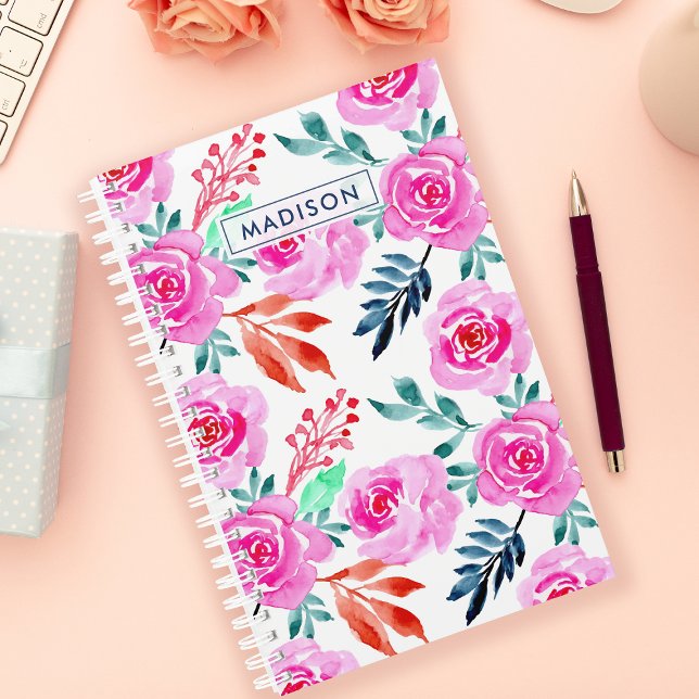 Roses en aquarelle rose motif floral (Créateur téléchargé)