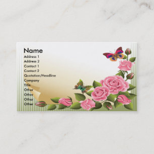 ROSES ET CARTES DE VISITE DE PAPILLONS