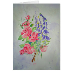 Roses et digitale de carte