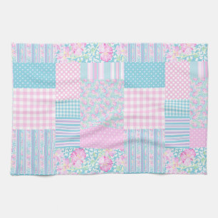 Roses et papillons Faux Patchwork Serviette de cui