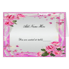 Roses Et Perles Roses Roses Pliées Carte Place