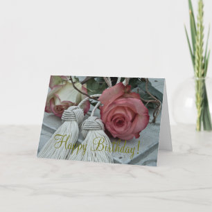 Roses Et Tassels Heureux Carte Anniversaire