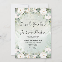 Roses Eucalyptus-Blätter Hochzeit Einladung