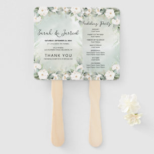 Roses Eucalyptus-Blätter Hochzeit Fächer