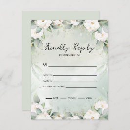 Roses Eucalyptus-Blätter RSVP Karte