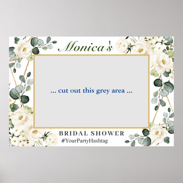 Roses Eucalyptus Brautparty Foto Prop Poster (Vorne)
