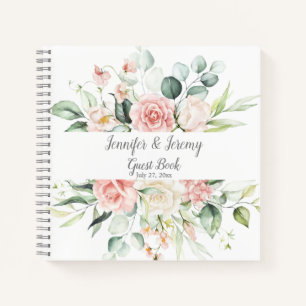 Roses Eucalyptus Guest Book - No LInes Notizbuch