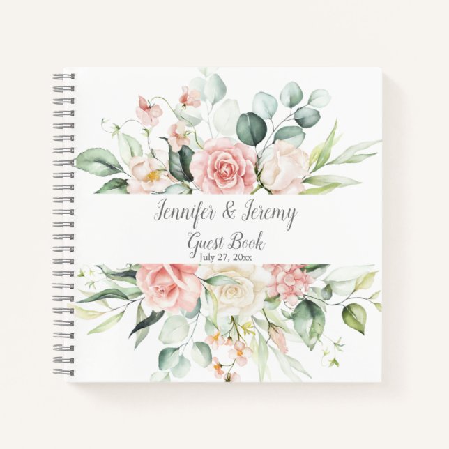 Roses Eucalyptus Guest Book - No LInes Notizbuch (Vorderseite)