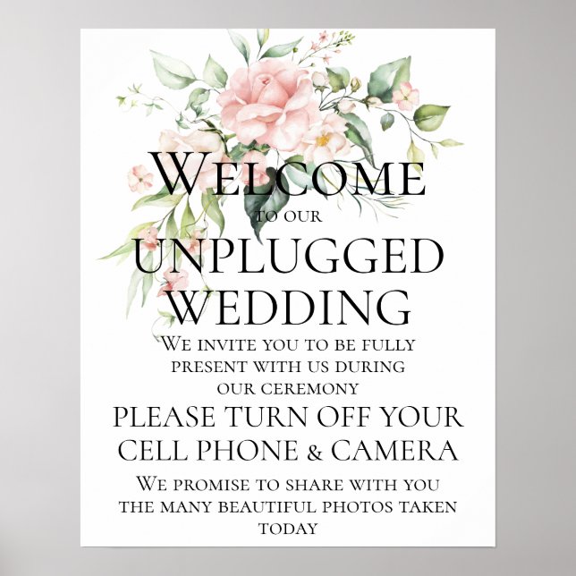 Roses Eukalyptus Unplugged Wedding Zeremony Poster (Vorne)