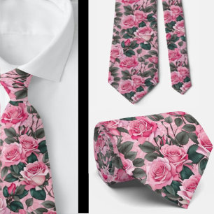 Roses Floral Blume Neck Tie Necktie Krawatte