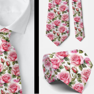 Roses Floral Blume Neck Tie Necktie Krawatte
