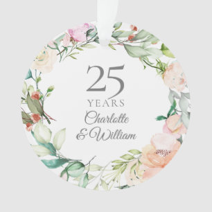 Roses Florales Aquarelle pour les 25 Ans de Mariag