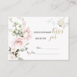 Roses Foliage Guess Wie viele Kisses Game Begleitkarte