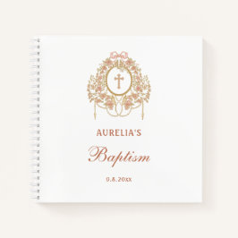 Roses Frame Holy Cross Baptism Guest Book Notizbuch