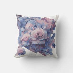 Roses futuristes teintés avec Coussin de conceptio