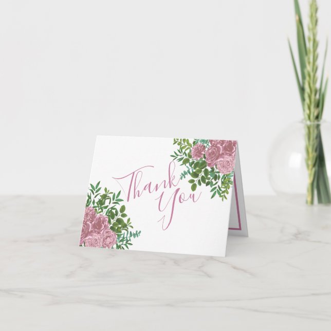 Roses Garden Spring Wedding Dankeskarte (Vorderseite)