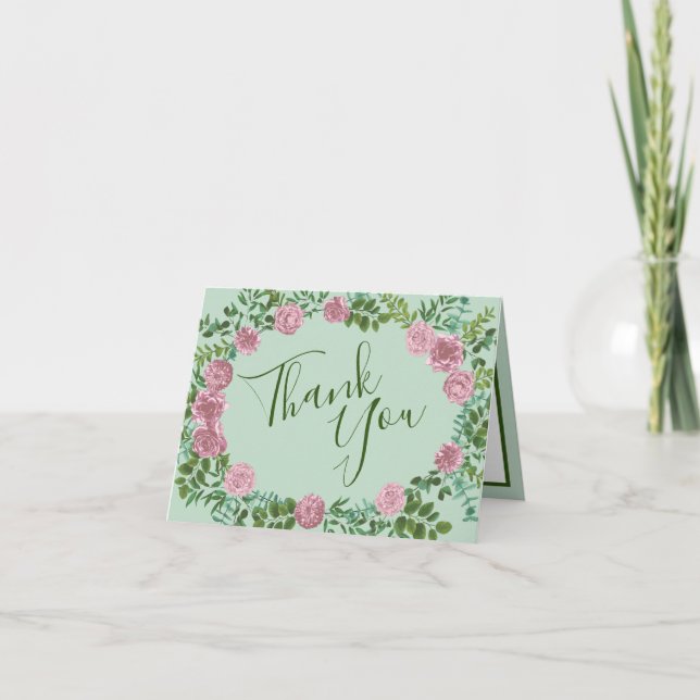 Roses Garden Spring Wedding Dankeskarte (Vorderseite)