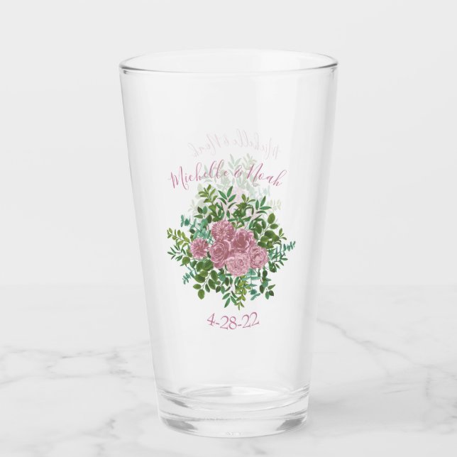 Roses Garden Spring Wedding Glas (Vorderseite)