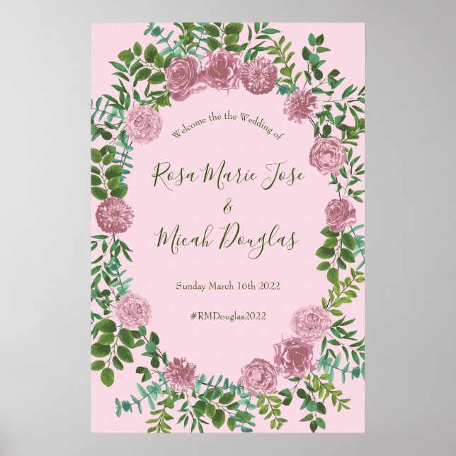Roses Garden Spring Wedding Poster (Vorne)