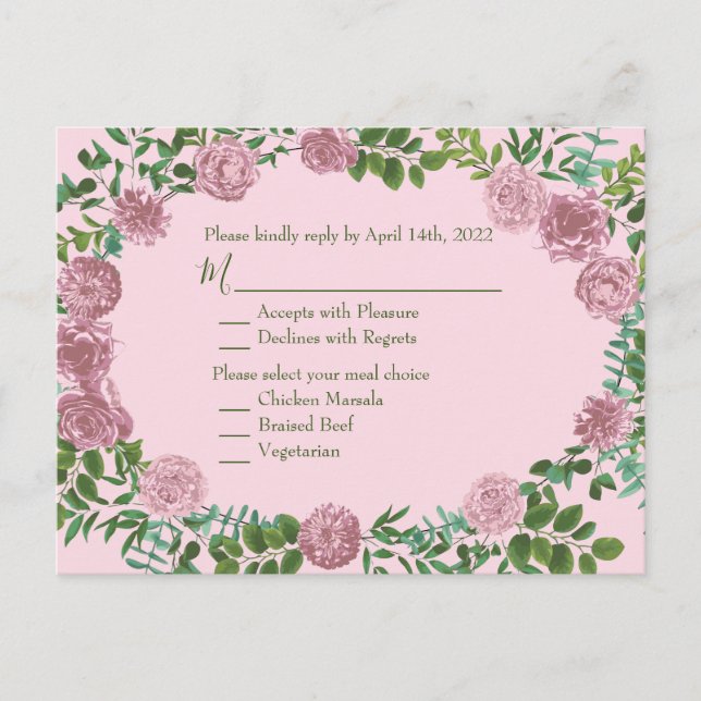 Roses Garden Spring Wedding Postkarte (Vorderseite)
