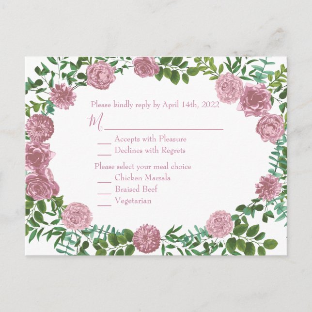 Roses Garden Spring Wedding Postkarte (Vorderseite)