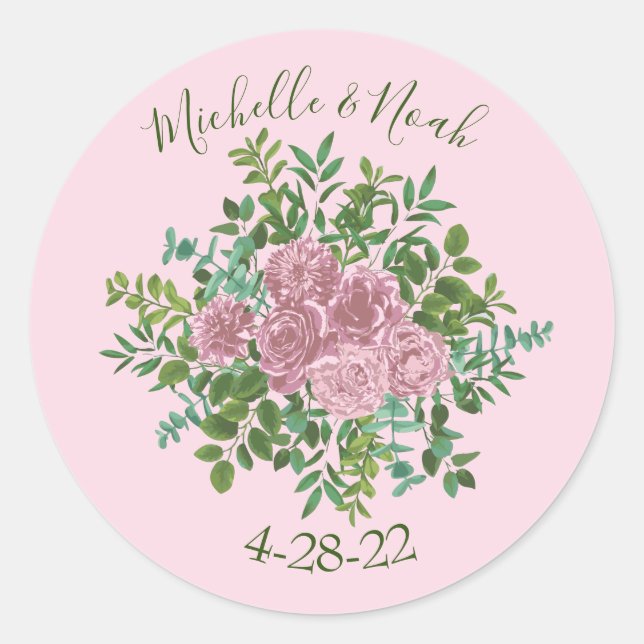Roses Garden Spring Wedding Runder Aufkleber (Vorderseite)