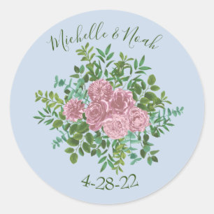 Roses Garden Spring Wedding Runder Aufkleber