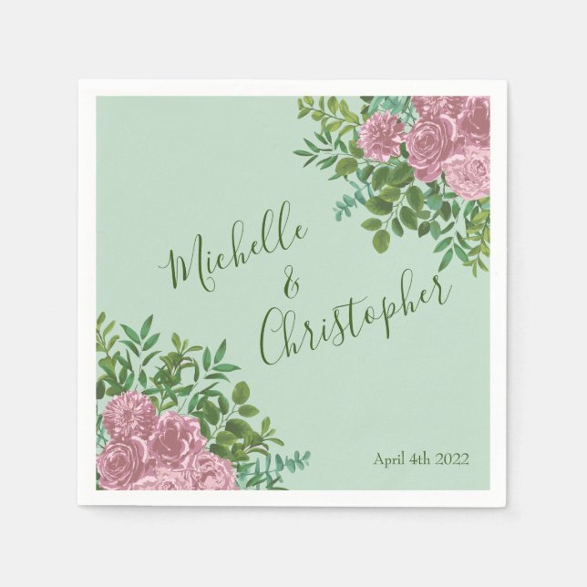 Roses Garden Spring Wedding Serviette (Vorderseite)