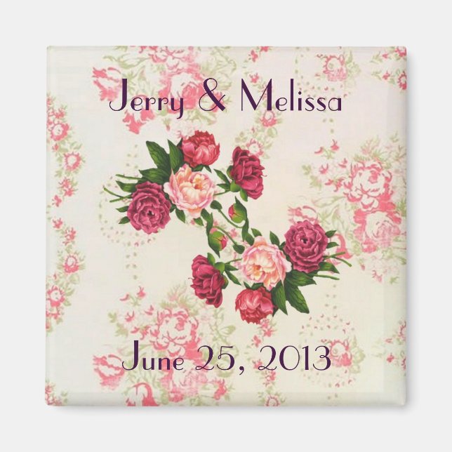 Roses Gastgeschenk Hochzeit Magnet (Vorne)