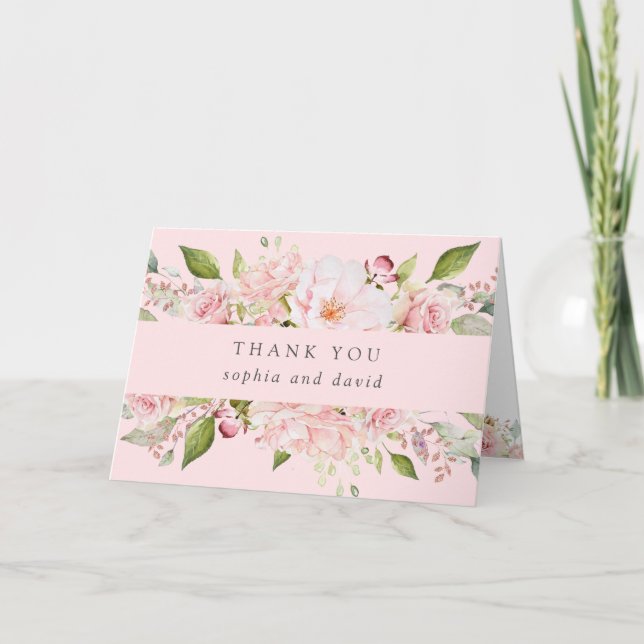 Roses généreux | Merci Mariage rose (Devant)