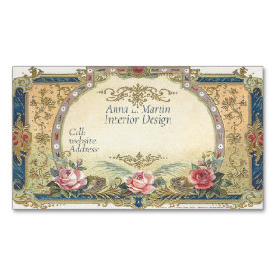 Roses Gold Filigree Magnetische Visitenkarte